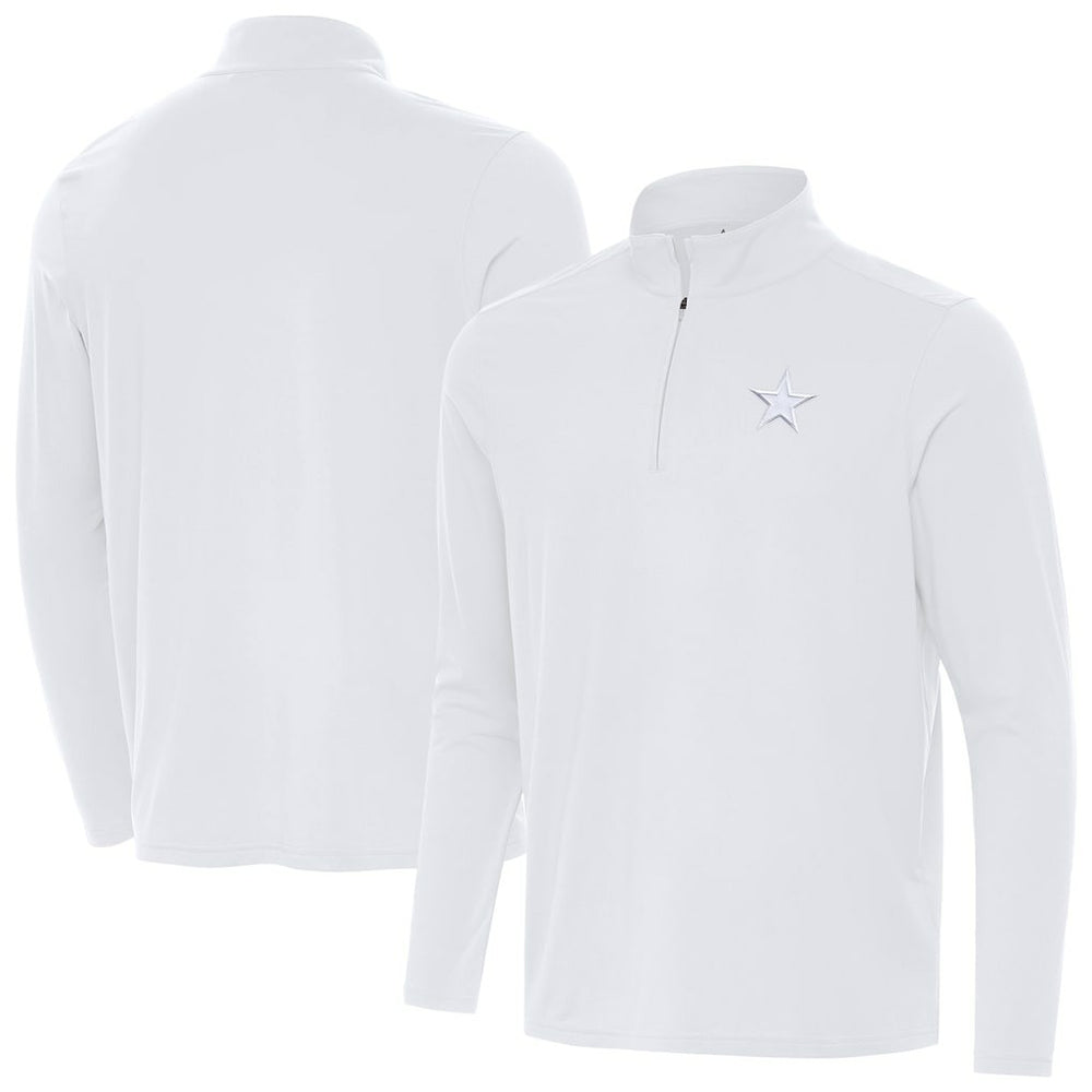 Dallas Cowboys Antigua Intent Quarter-Zip Jacket - White Jackets