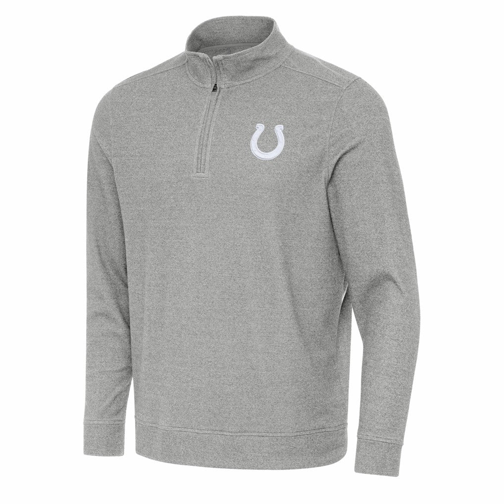 Indianapolis Colts Antigua Subtle Quarter-Zip Jacket - Heather Gray Jackets