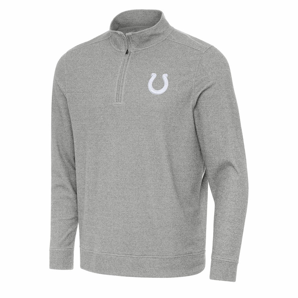 Indianapolis Colts Antigua Subtle Quarter-Zip Jacket - Heather Gray Jackets
