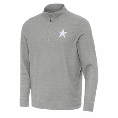 Dallas Cowboys Antigua Subtle Quarter-Zip Jacket - Heather Gray Jackets