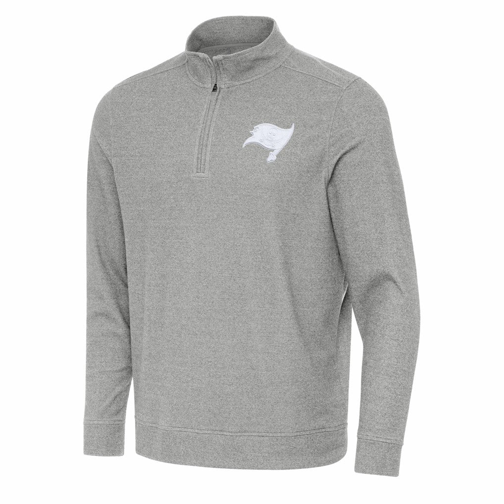 Tampa Bay Buccaneers Antigua Subtle Quarter-Zip Jacket - Heather Gray Jackets