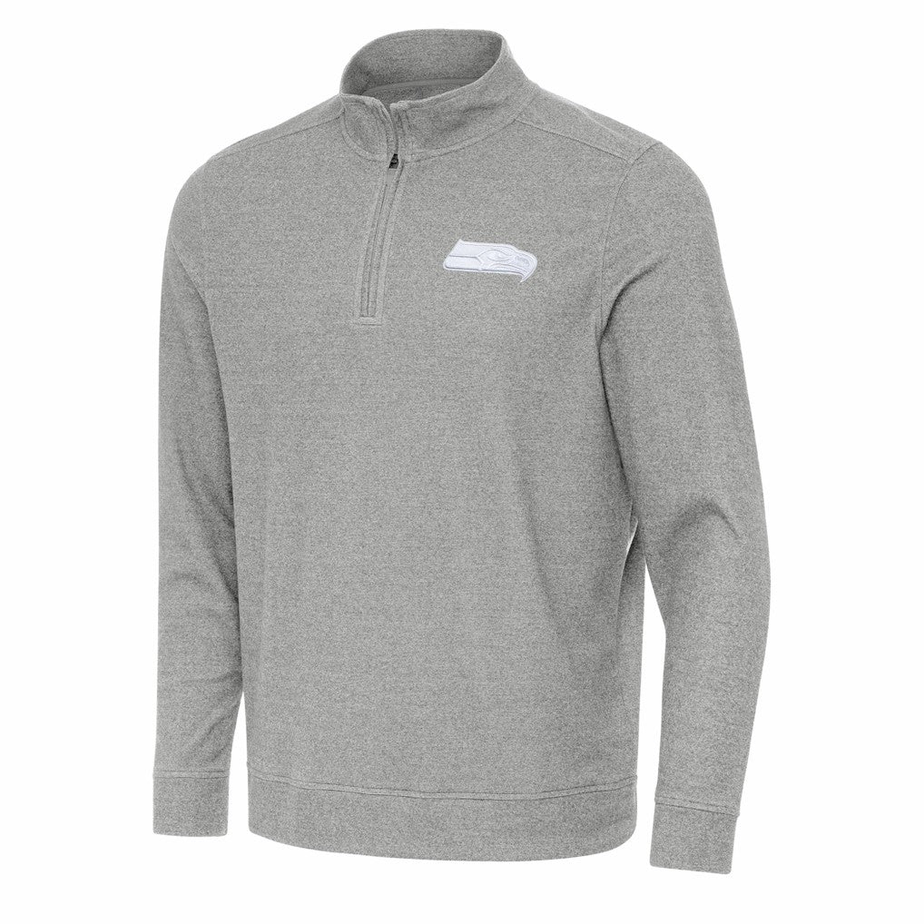 Seattle Seahawks Antigua Subtle Quarter-Zip Jacket - Heather Gray Jackets