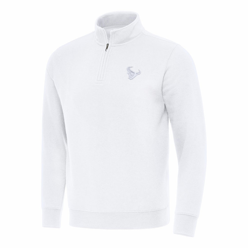Houston Texans Antigua Victory Quarter-Zip Top - White Tops