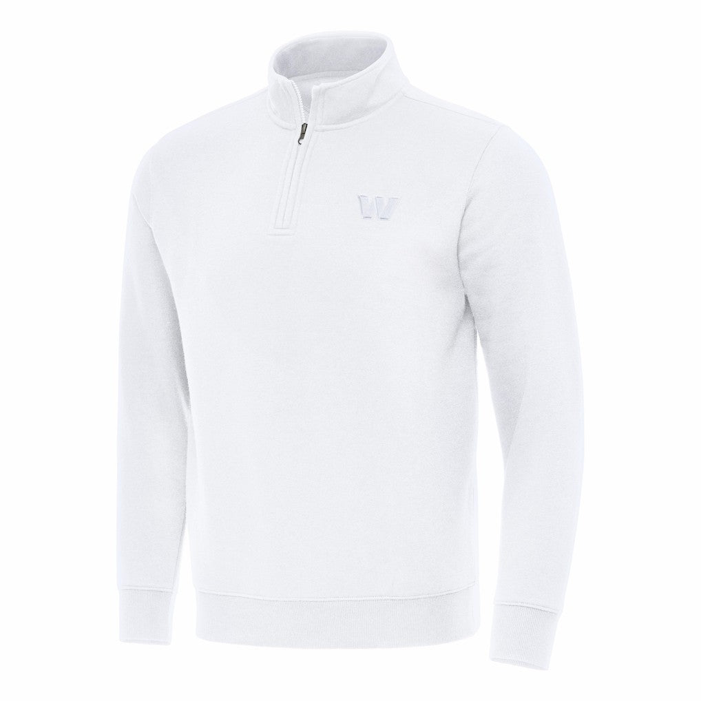 Washington Commanders Antigua Victory Quarter-Zip Top - White Tops