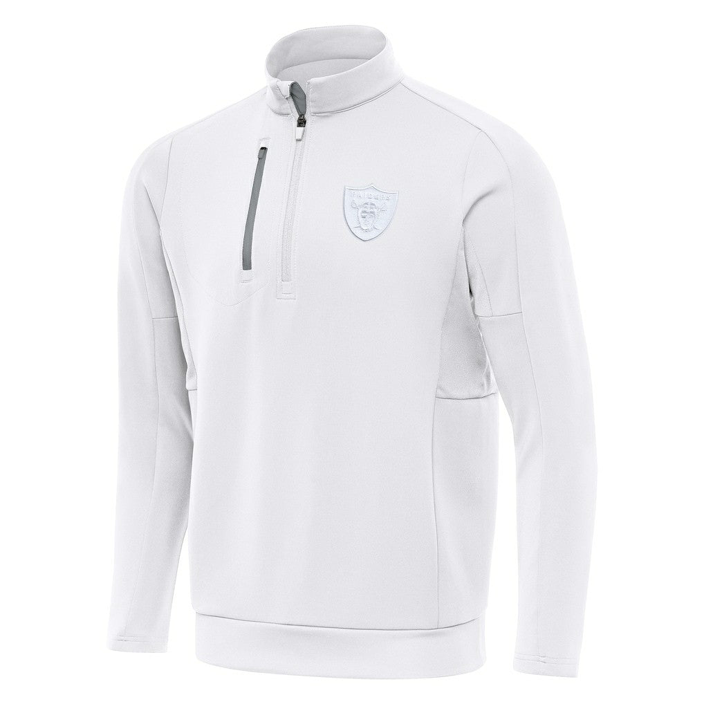 Las Vegas Raiders Antigua Generation Quarter-Zip Top - White Tops