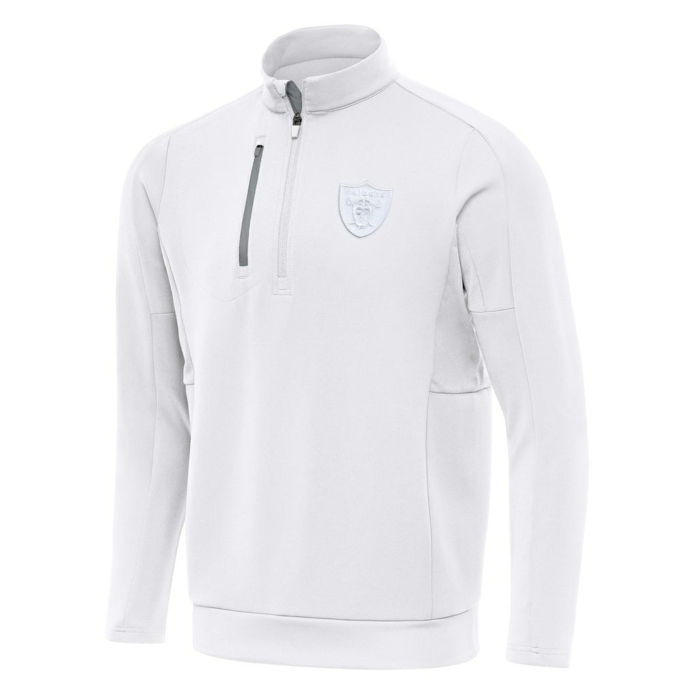 Las Vegas Raiders Antigua Generation Quarter-Zip Top - White Tops