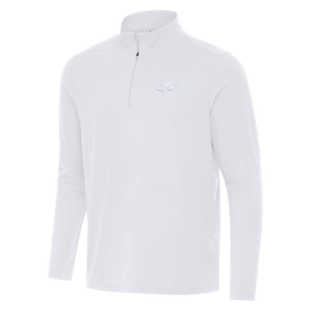Philadelphia Eagles Antigua Intent Quarter-Zip Top - White Tops