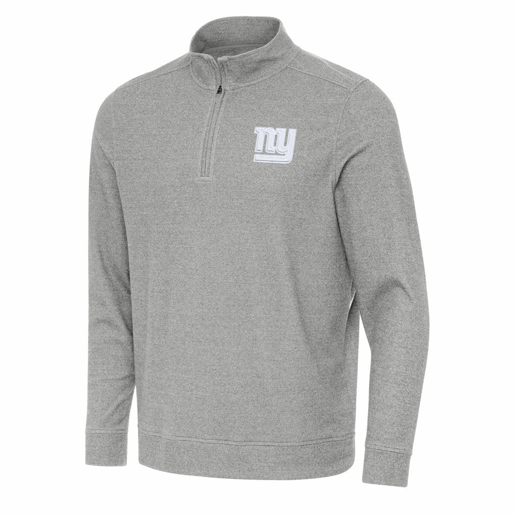 New York Giants Antigua Subtle Quarter-Zip Top - Heather Gray Tops