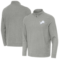 Detroit Lions Antigua Subtle Quarter-Zip Top - Heather Gray Tops