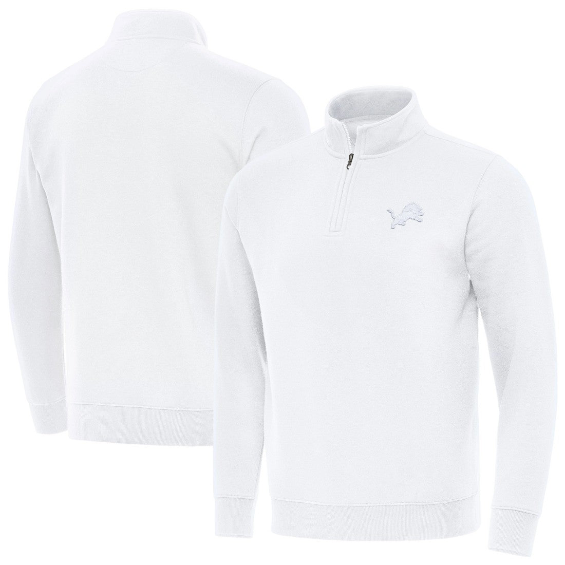 Detroit Lions Antigua Victory Quarter-Zip Top - White Tops