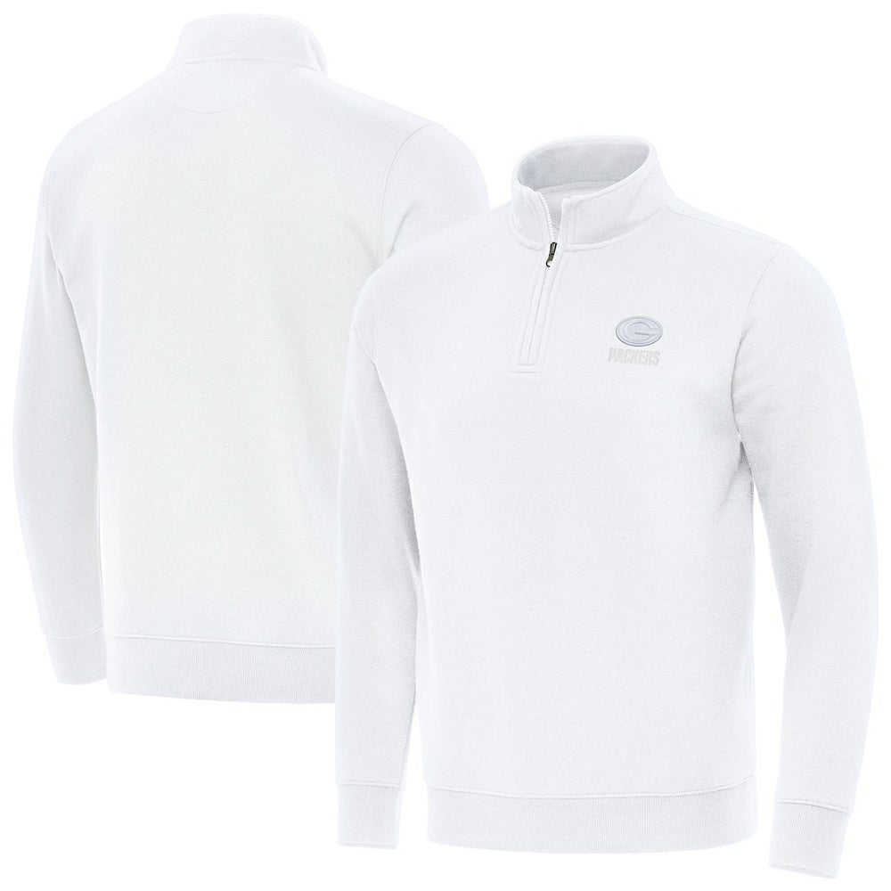 Green Bay Packers Antigua Victory Quarter-Zip Top - White Tops