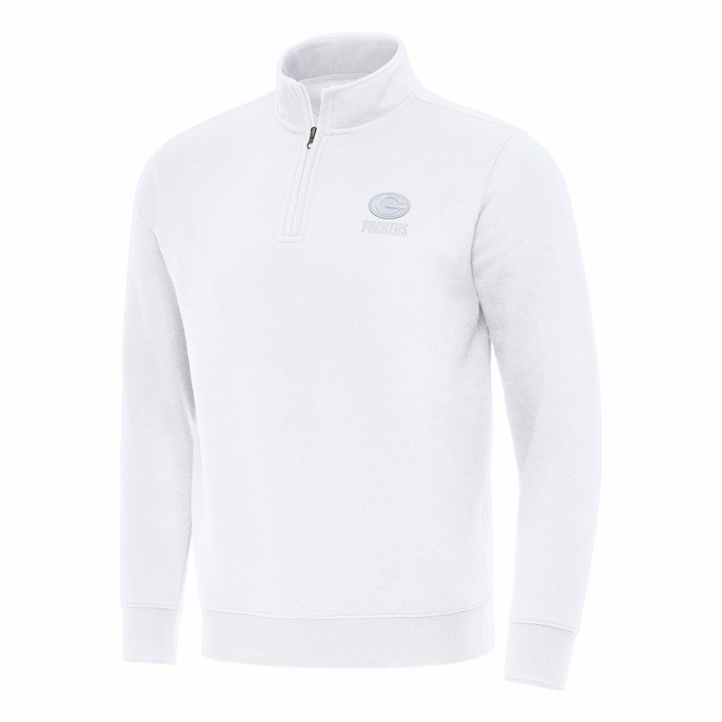 Green Bay Packers Antigua Victory Quarter-Zip Top - White Tops