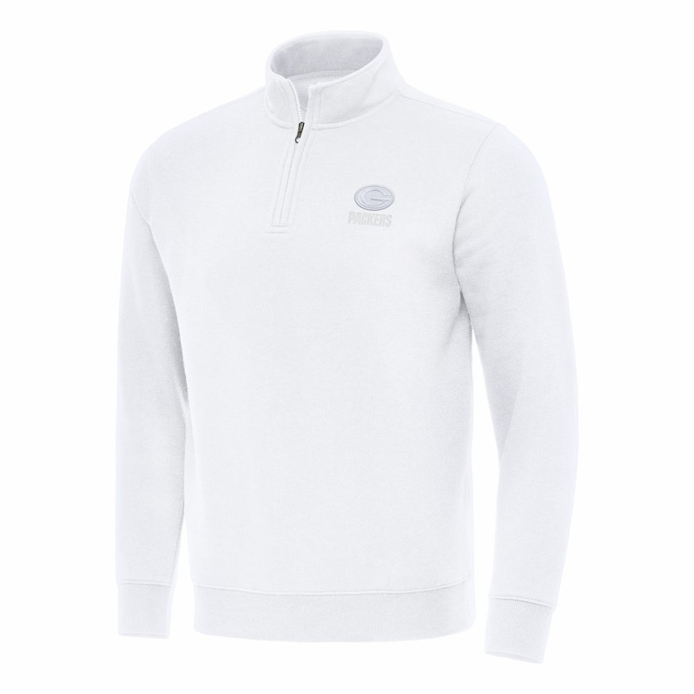 Green Bay Packers Antigua Victory Quarter-Zip Top - White Tops