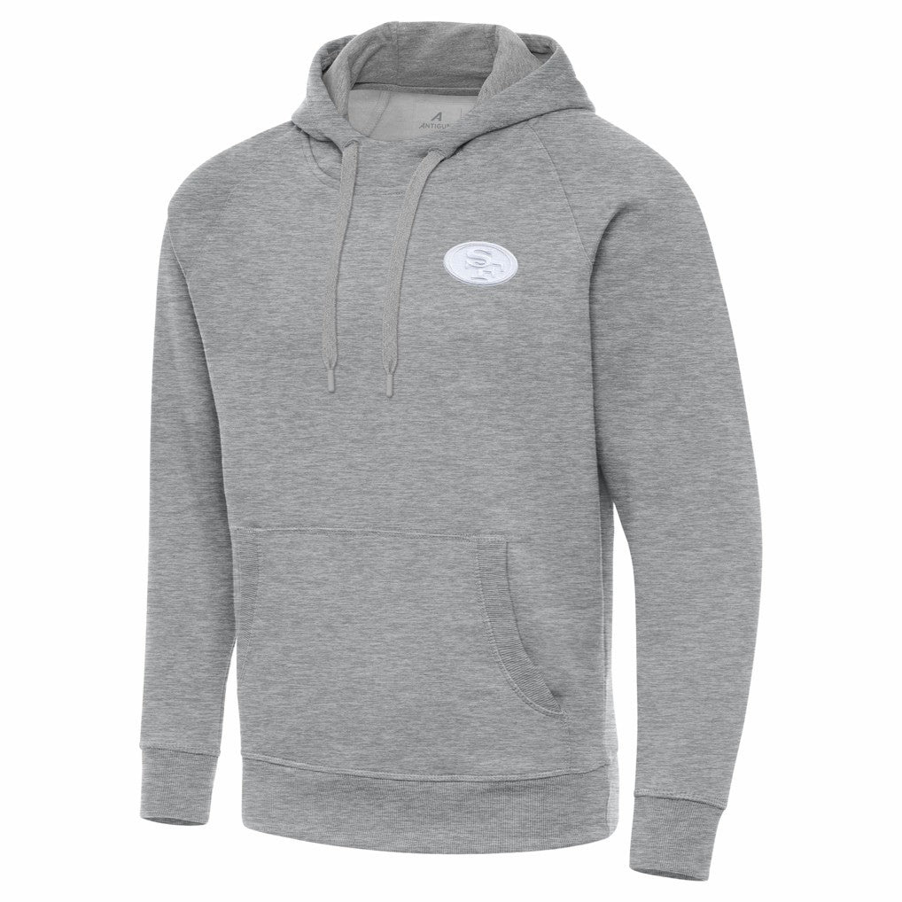 San Francisco 49ers Antigua Victory Pullover Hoodie - Heather Gray Hoodies