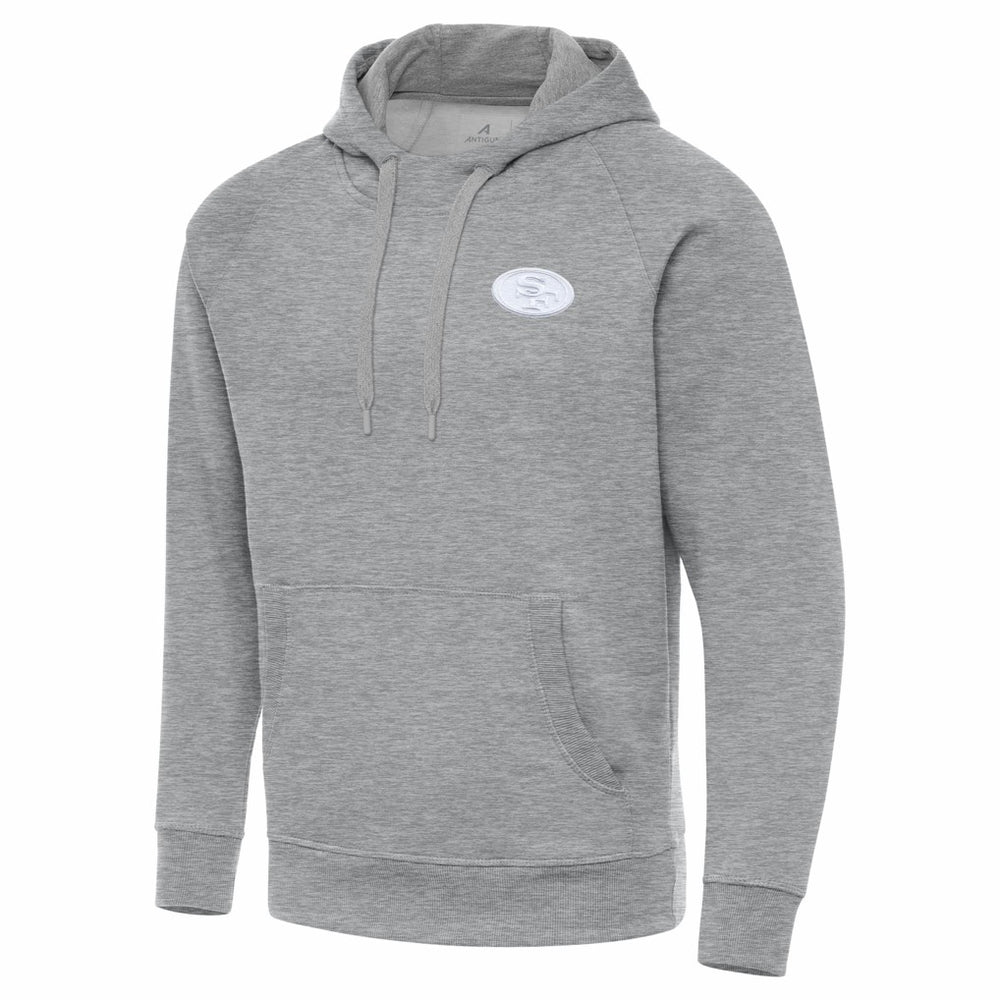 San Francisco 49ers Antigua Victory Pullover Hoodie - Heather Gray Hoodies