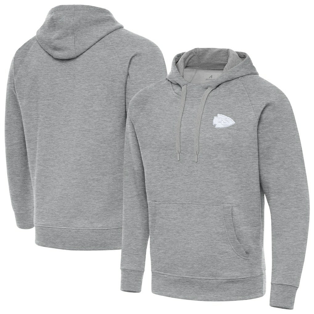 Kansas City Chiefs Antigua Victory Pullover Hoodie - Heather Gray Hoodies
