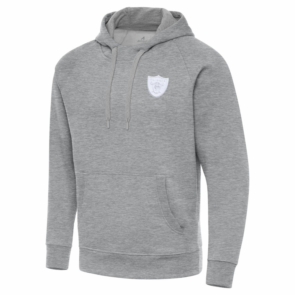 Las Vegas Raiders Antigua Victory Pullover Hoodie - Heather Gray Hoodies