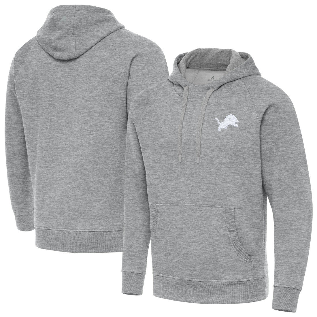 Detroit Lions Antigua Victory Pullover Hoodie - Heather Gray Hoodies