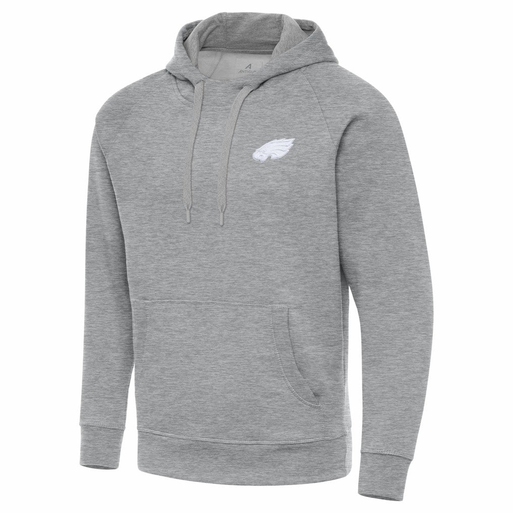 Philadelphia Eagles Antigua Victory Pullover Hoodie - Heather Gray Hoodies