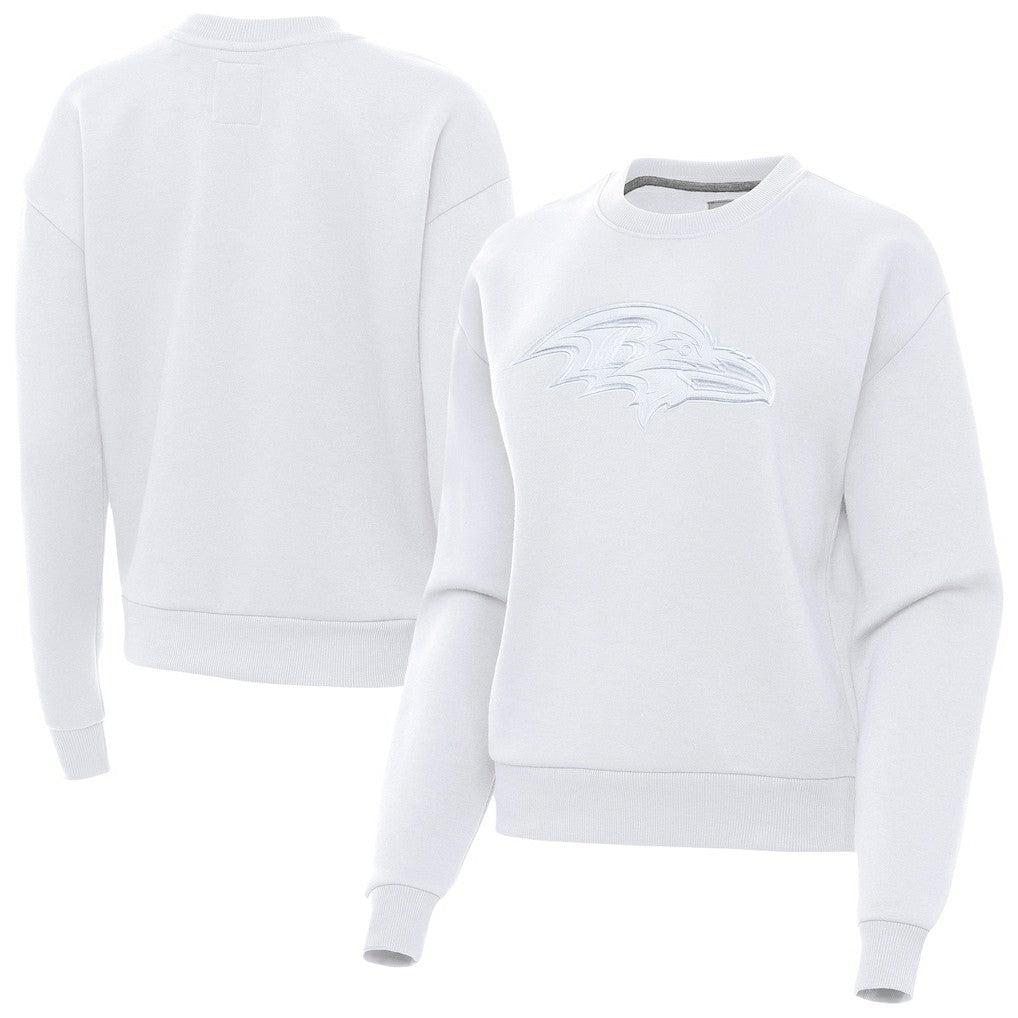 Baltimore Ravens Antigua Women's Victory Pullover Sweatshirt - White Pullover