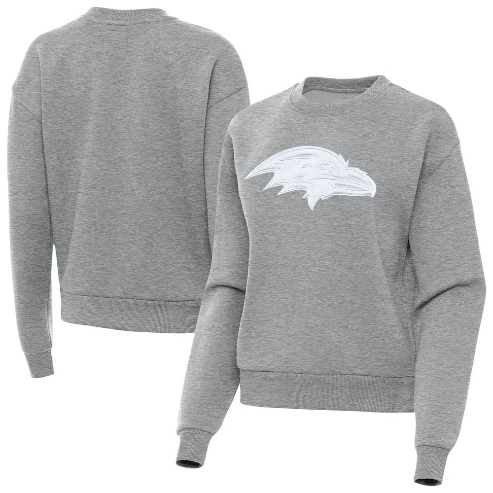 Baltimore Ravens Antigua Women's Victory Pullover Sweatshirt - Heather Gray Pullover