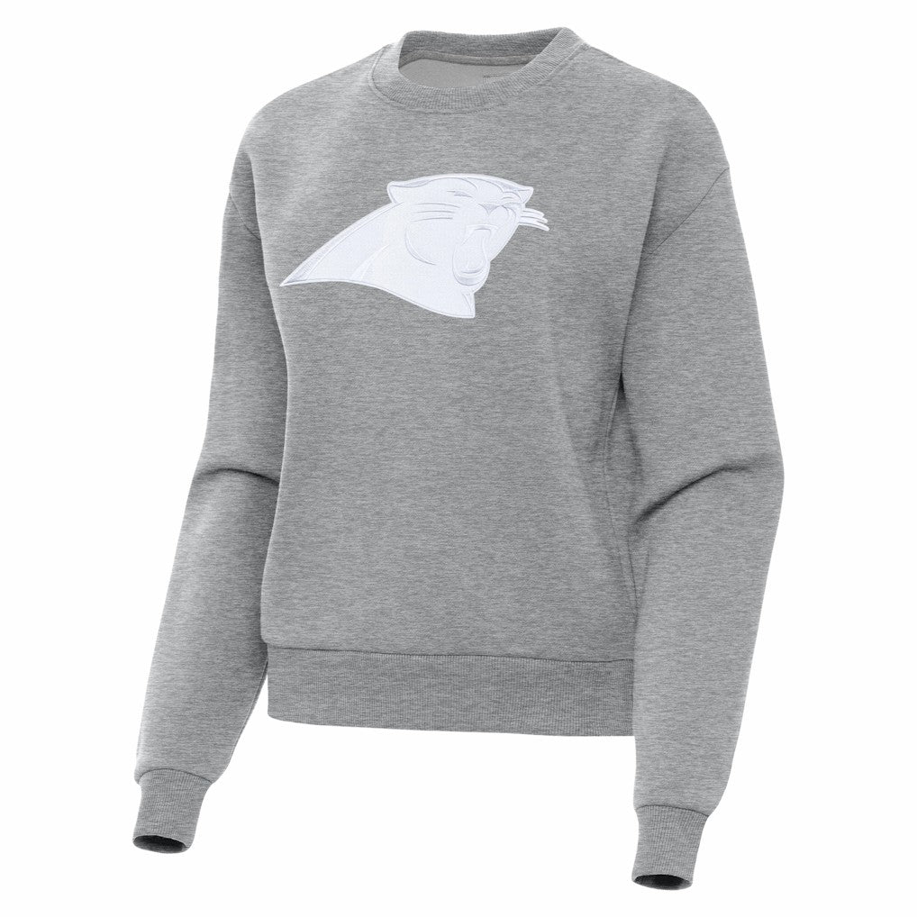 Carolina Panthers Antigua Women's Victory Pullover Sweatshirt - Heather Gray Pullover