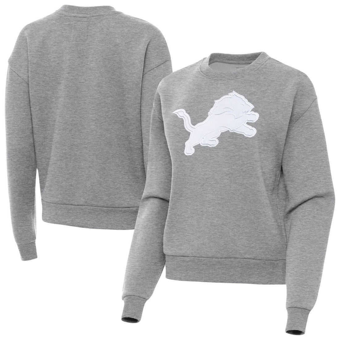Detroit Lions Antigua Women's Victory Pullover Sweatshirt - Heather Gray Pullover
