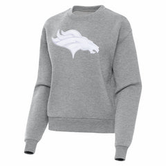 Denver Broncos Antigua Women's Victory Pullover Sweatshirt - Heather Gray Pullover