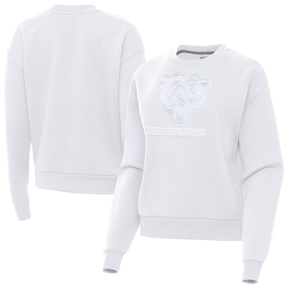 Chicago Bears Antigua Women's Victory Pullover Sweatshirt - White Pullover