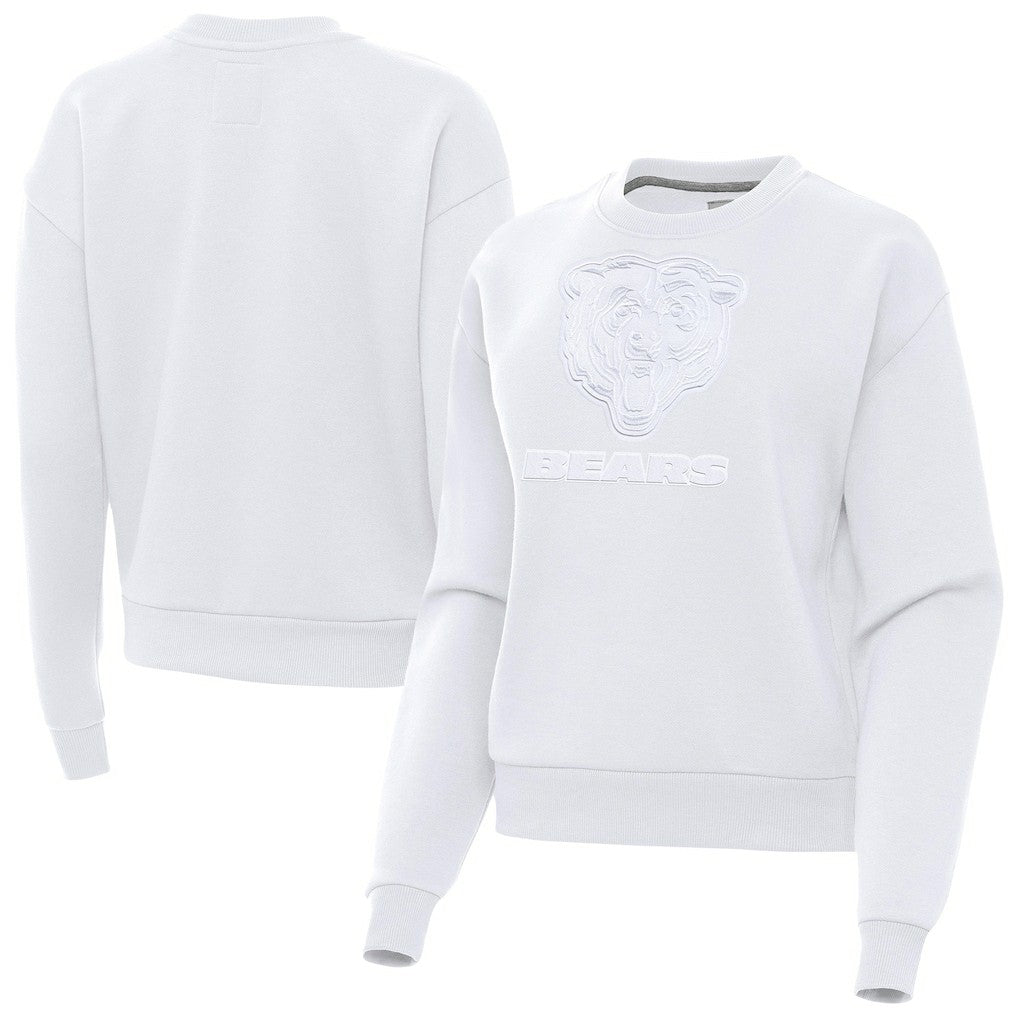 Chicago Bears Antigua Women's Victory Pullover Sweatshirt - White Pullover