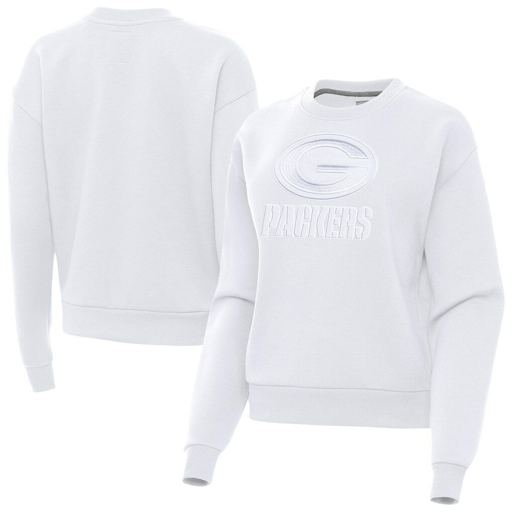 Green Bay Packers Antigua Women's Victory Pullover Sweatshirt - White Pullover