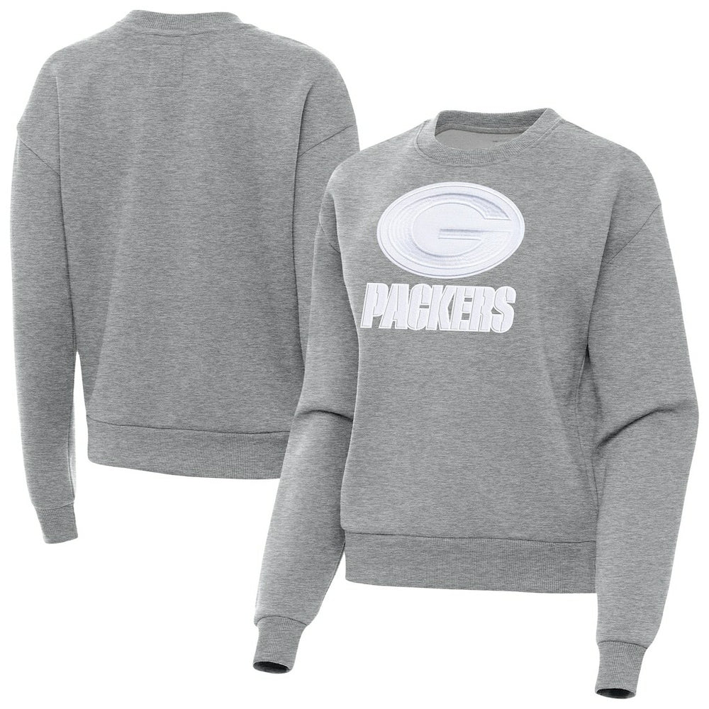 Green Bay Packers Antigua Women's Victory Pullover Sweatshirt - Heather Gray Pullover
