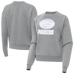 Green Bay Packers Antigua Women's Victory Pullover Sweatshirt - Heather Gray Pullover