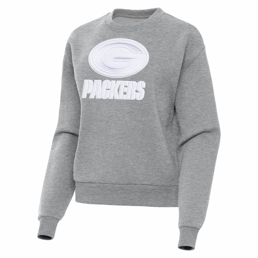 Green Bay Packers Antigua Women's Victory Pullover Sweatshirt - Heather Gray Pullover