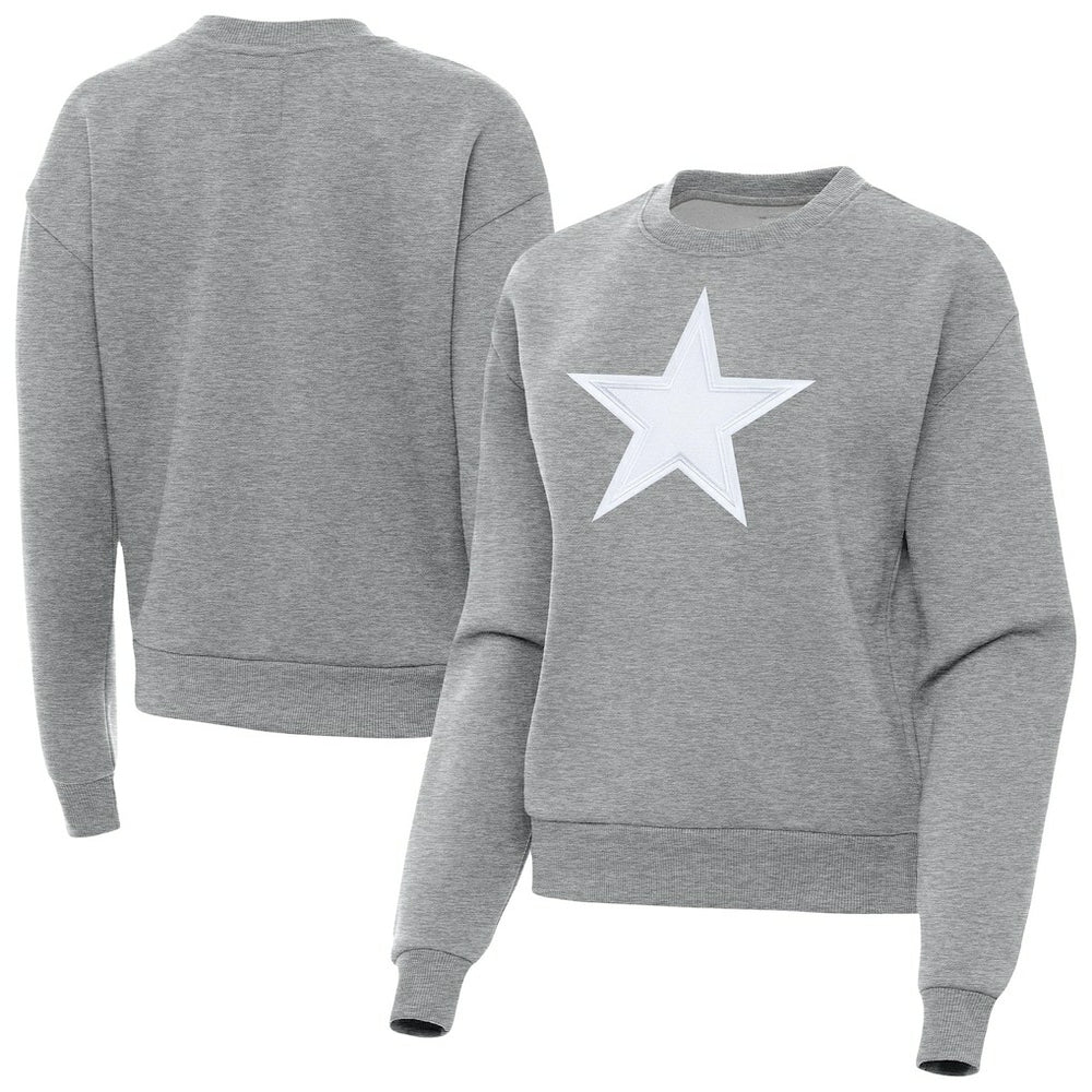 Dallas Cowboys Antigua Women's Victory Pullover Sweatshirt - Heather Gray Pullover