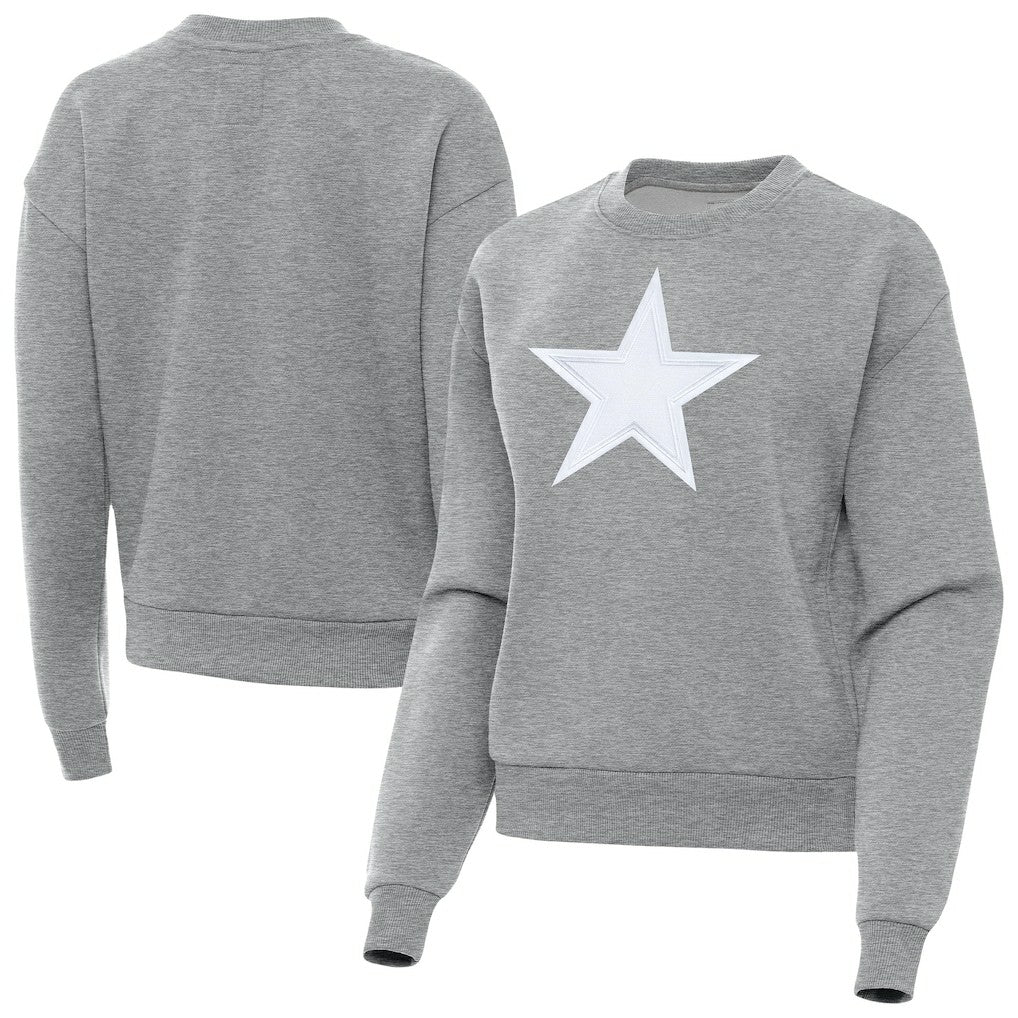 Dallas Cowboys Antigua Women's Victory Pullover Sweatshirt - Heather Gray Pullover