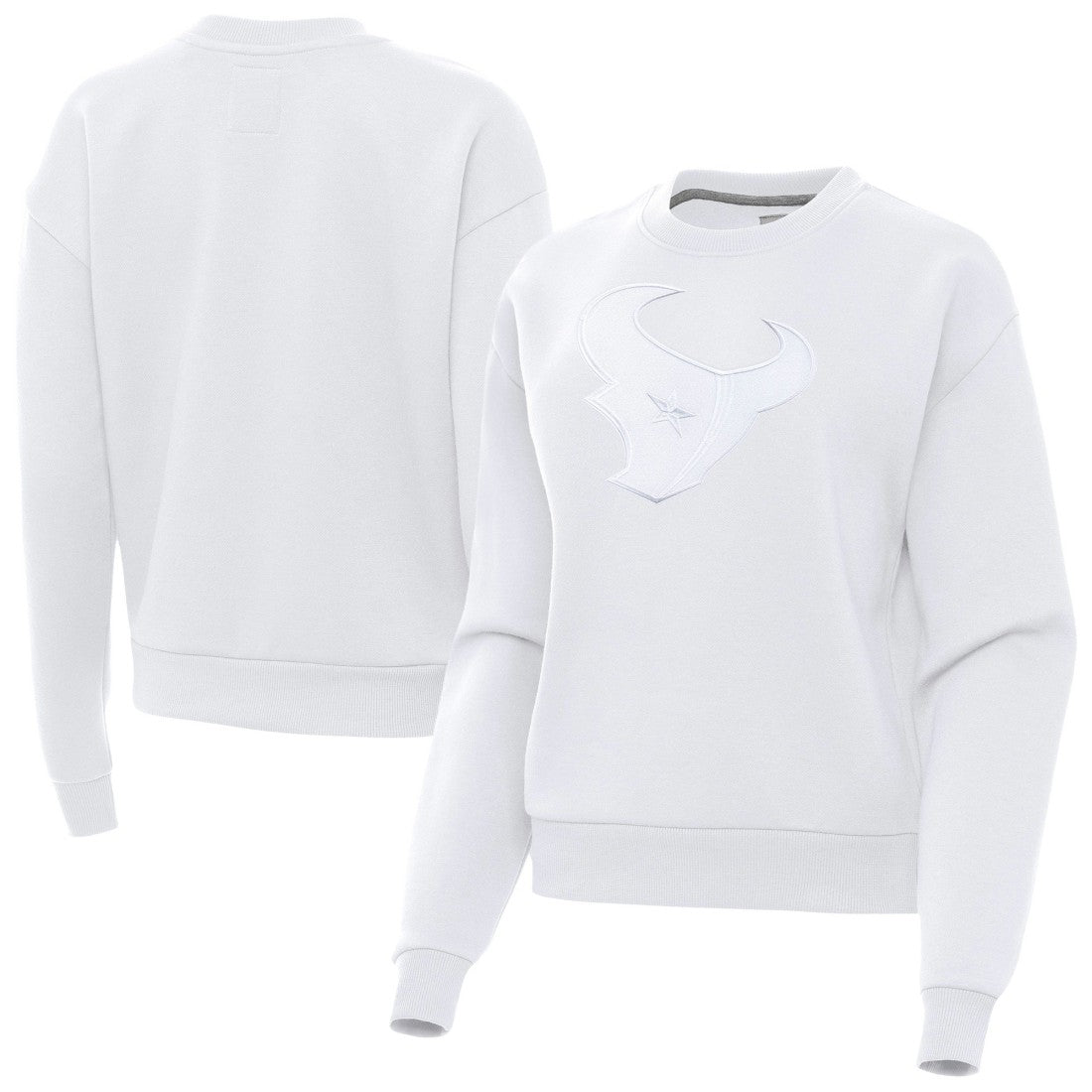 Houston Texans Antigua Women's Victory Pullover Sweatshirt - White Pullover