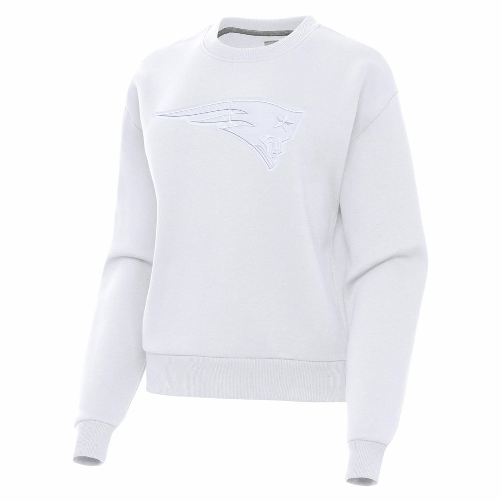 New England Patriots Antigua Women's Victory Pullover Sweatshirt - White Pullover