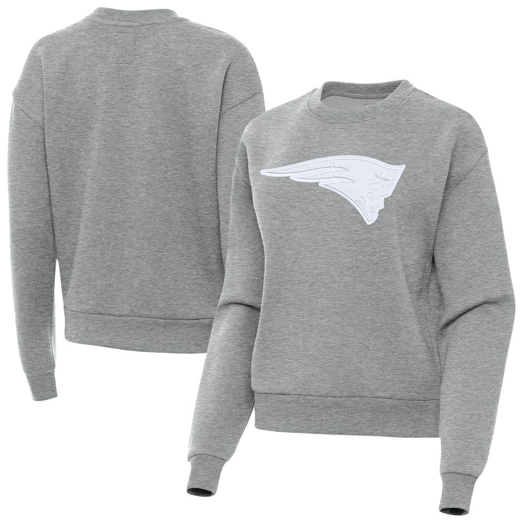 New England Patriots Antigua Women's Victory Pullover Sweatshirt - Heather Gray Pullover
