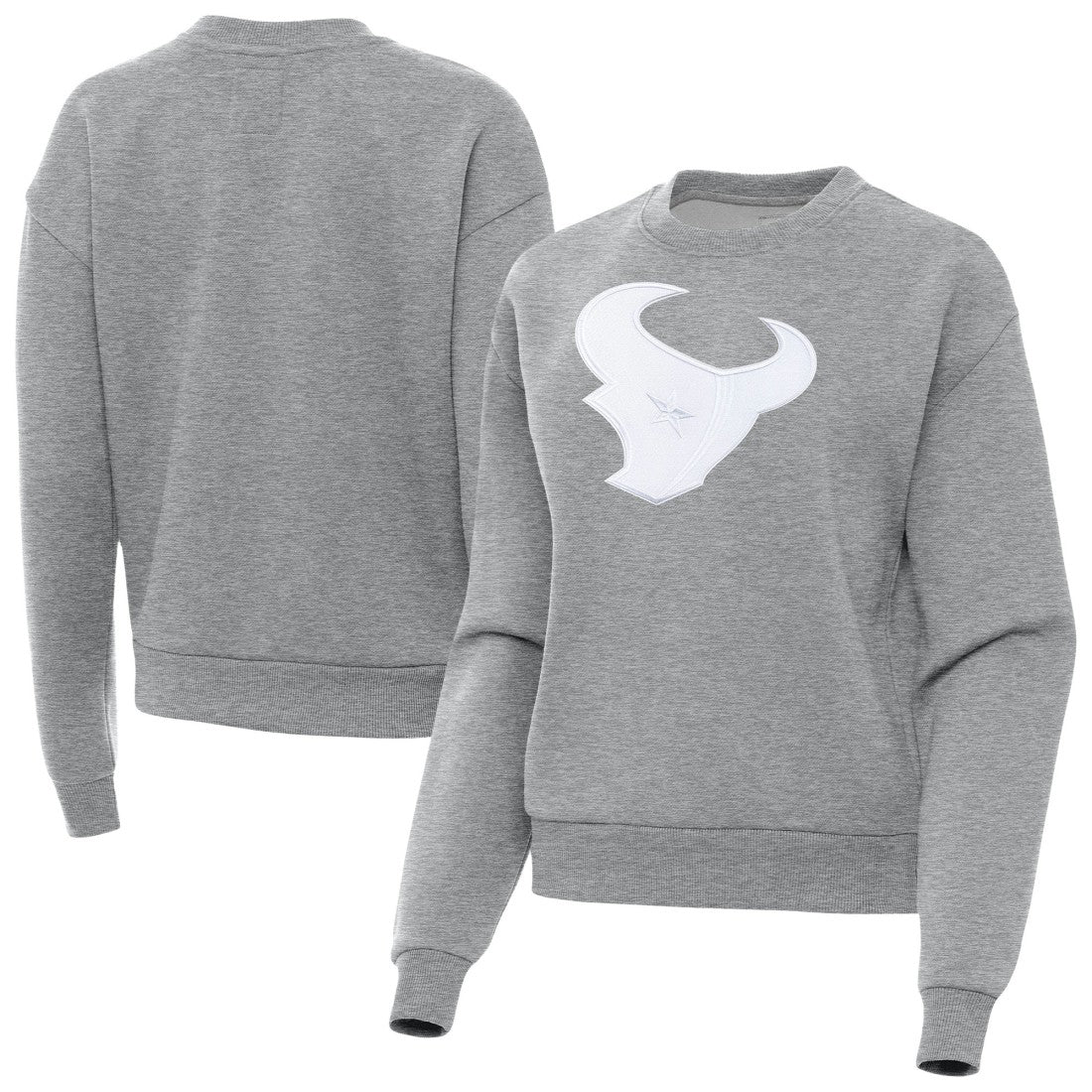 Houston Texans Antigua Women's Victory Pullover Sweatshirt - Heather Gray Pullover