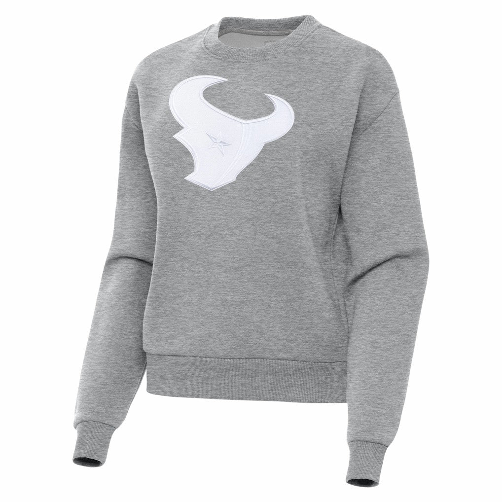 Houston Texans Antigua Women's Victory Pullover Sweatshirt - Heather Gray Pullover