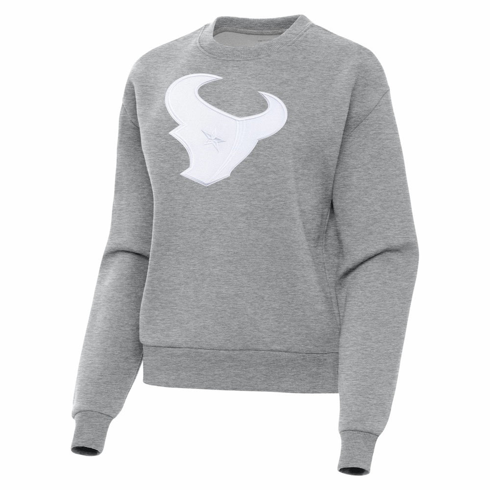 Houston Texans Antigua Women's Victory Pullover Sweatshirt - Heather Gray Pullover