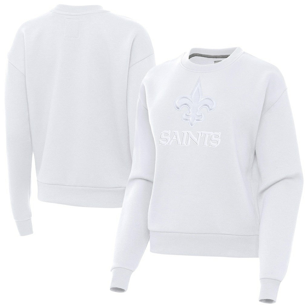 New Orleans Saints Antigua Women's Victory Pullover Sweatshirt - White Pullover