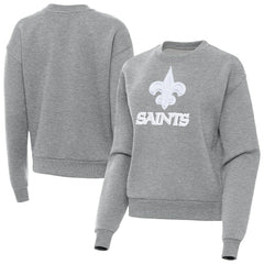 New Orleans Saints Antigua Women's Victory Pullover Sweatshirt - Heather Gray Pullover