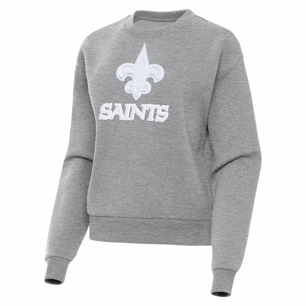 New Orleans Saints Antigua Women's Victory Pullover Sweatshirt - Heather Gray Pullover