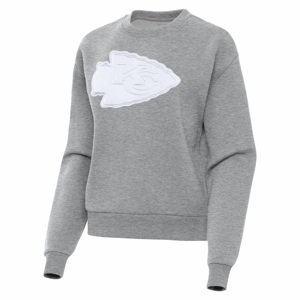 Kansas City Chiefs Antigua Women's Victory Pullover Sweatshirt - Heather Gray Pullover