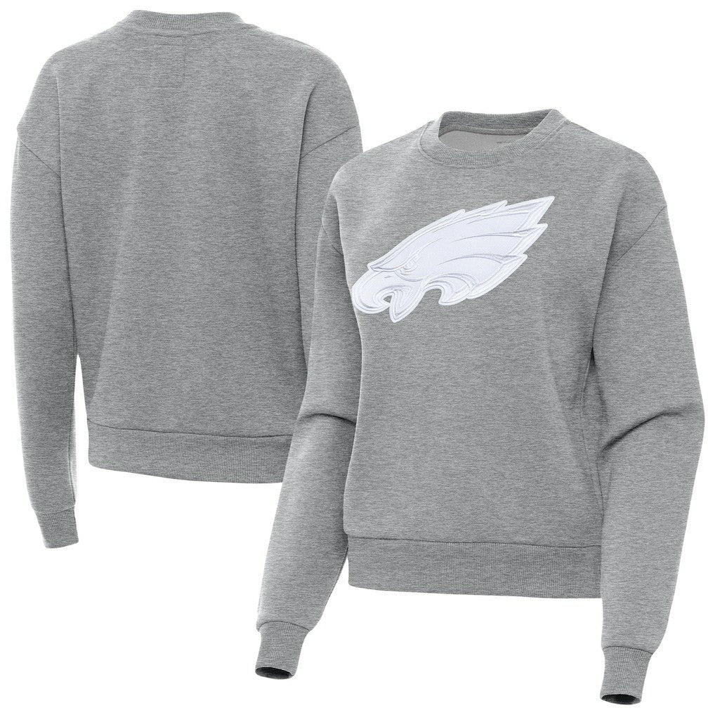 Philadelphia Eagles Antigua Women's Victory Pullover Sweatshirt - Heather Gray Pullover
