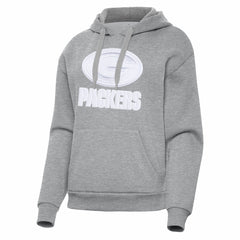 Green Bay Packers Antigua Women's Victory Pullover Hoodie - Heather Gray Hoodies