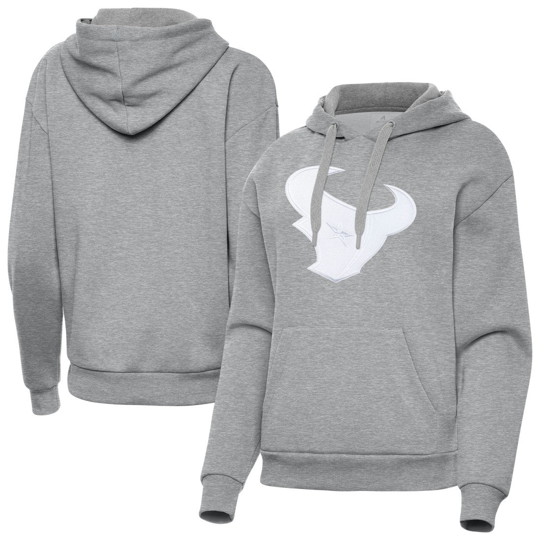 Houston Texans Antigua Women's Victory Pullover Hoodie - Heather Gray Hoodies