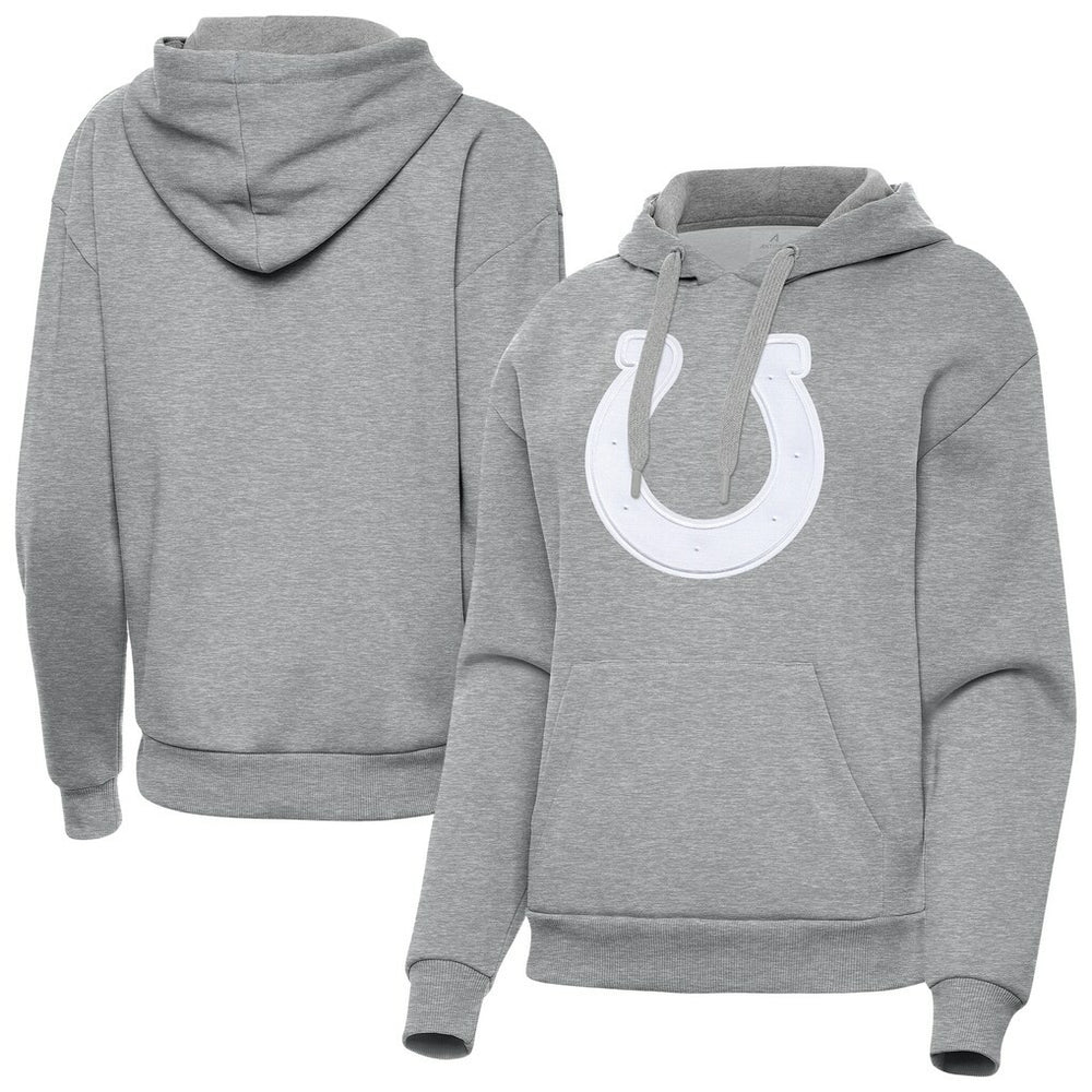 Indianapolis Colts Antigua Women's Victory Pullover Hoodie - Heather Gray Hoodies